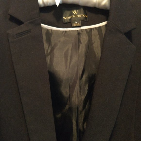 Worthington Cropped Blazer size L Large in Black - Picture 5 of 7